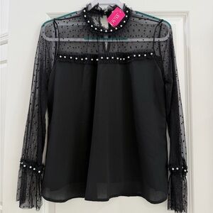 Agaci Black Pearly Blouse